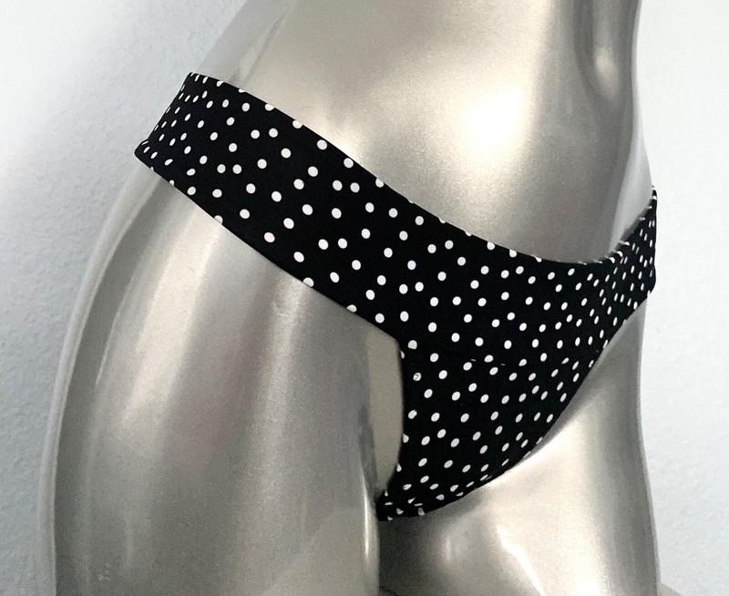 Victorias Secret Nwt Black W/ White Dot Sexy Brazilian Swim Bikini Bottom