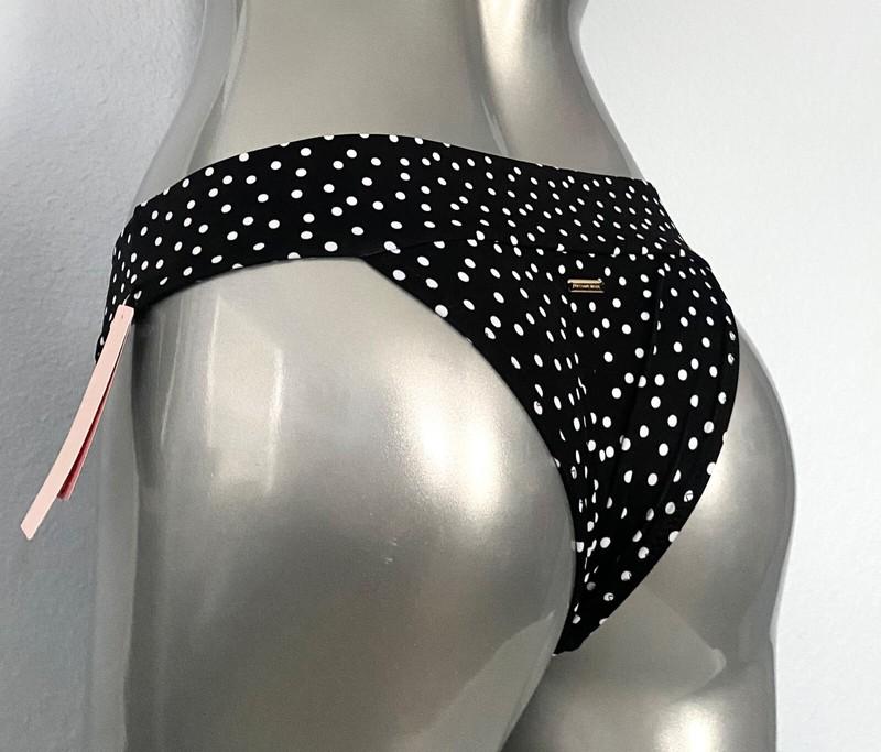 Victorias Secret Nwt Black W/ White Dot Sexy Brazilian Swim Bikini Bottom