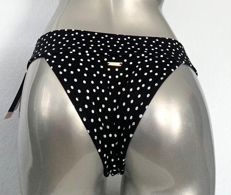 Victorias Secret Nwt Black w/ White Dot Sexy Brazilian Swim Bikini Bottom