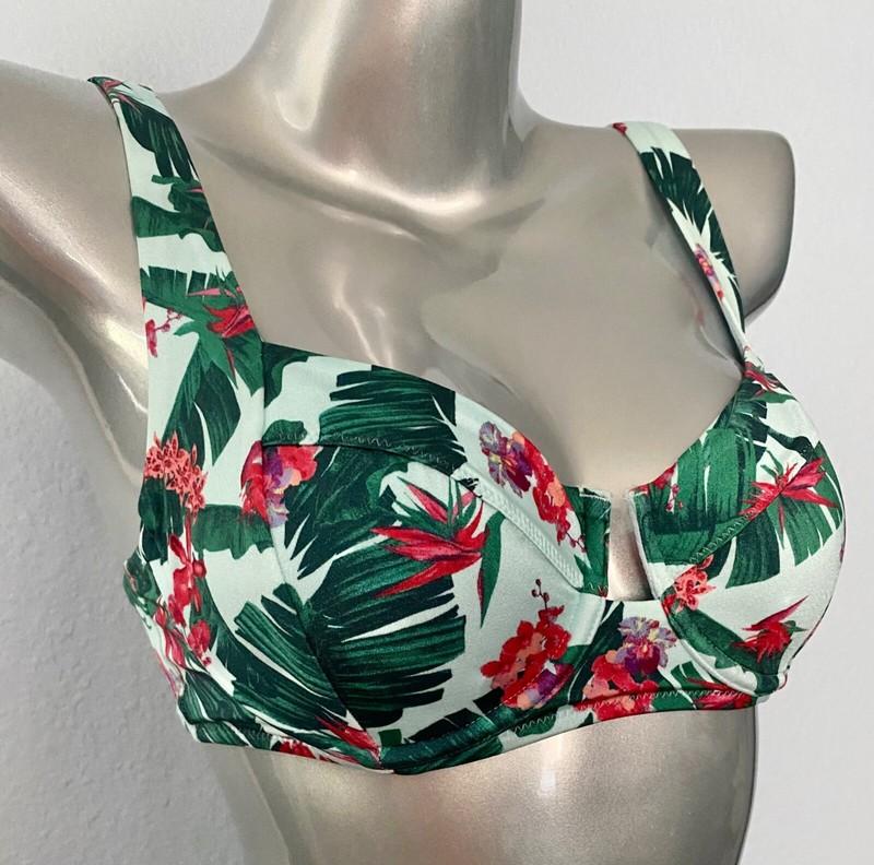 Victorias Secret Nwt Full Coverage Blue Palm Unlined Bikini Swim Top