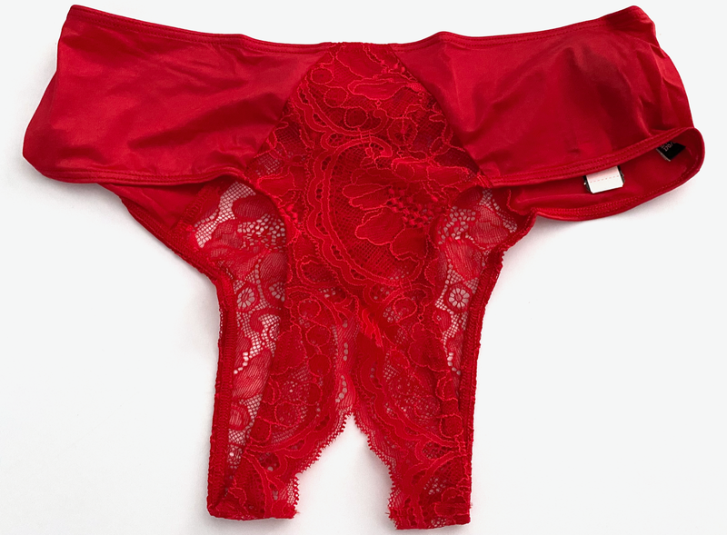 Victorias Secret Nwt Red Lace Ouvert Open Cheeky VS Panty Panties