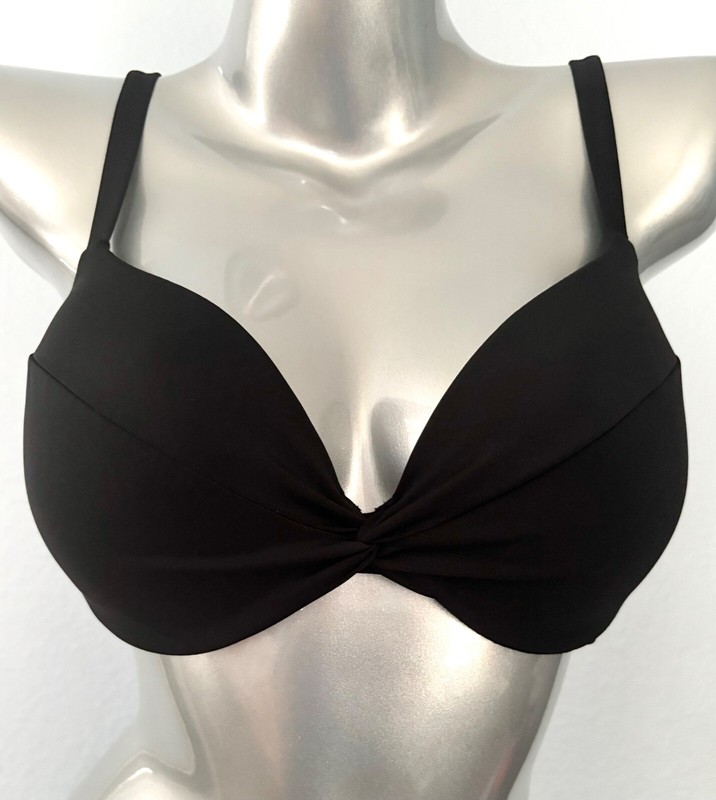 Victorias Secret Nwt Solid Black Twist Swim Bikini Top