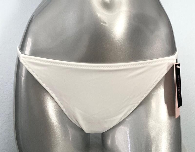 Victorias Secret Nwt White Solid Sexy String Itsy Low Swim Bikini Bottom
