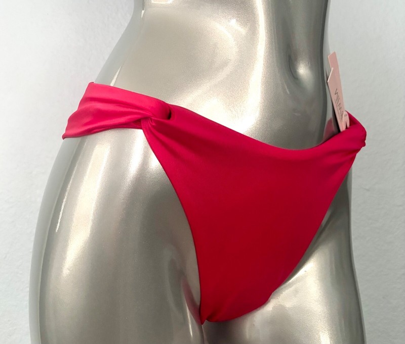 Victorias Secret Nwt Wild Strawberry Sexy Twist Brazilian Swim Bikini Bottom L