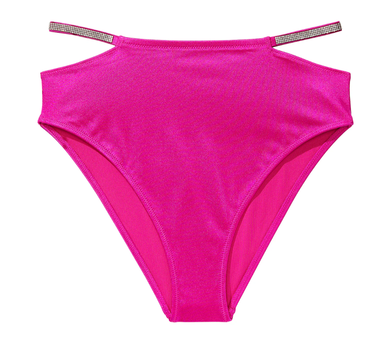VICTORIAS SECRET SHINE STRAP HIGH WAIST CHEEKY BIKINI SWIM BOTTOM XS S M L XL 2X