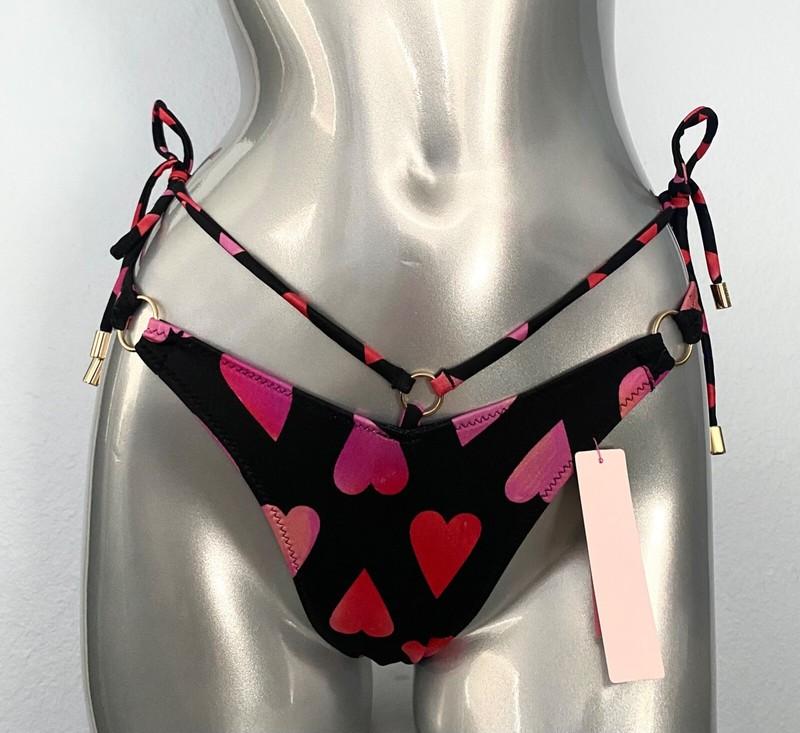 Victorias Secret Strappy Side Tie Gold Ring Sexy Swim Thong Bikini Bottom XL