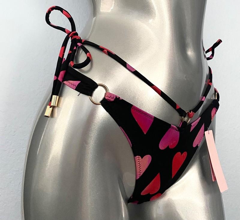 Victorias Secret Strappy Side Tie Gold Ring Sexy Swim Thong Bikini Bottom XL