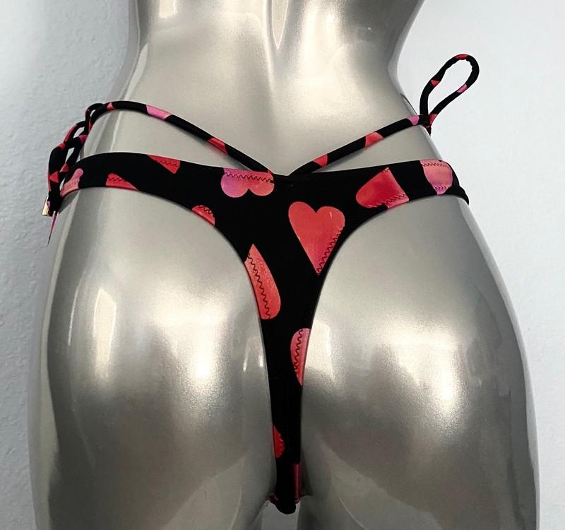 Victorias Secret Strappy Side Tie Gold Ring Sexy Swim Thong Bikini Bottom XL