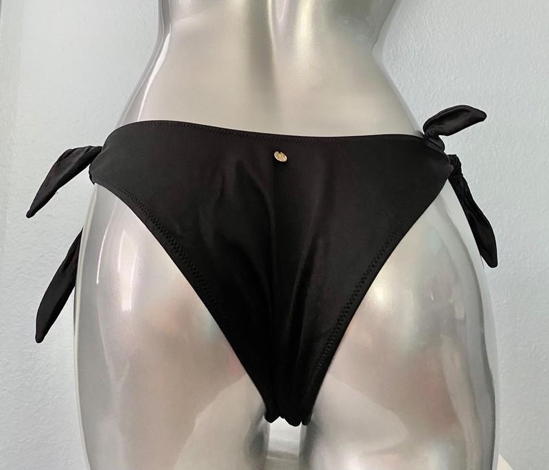 Victorias Secret Swim Bikini Bottom Black Side Tie Brazilian V Sexy Nwt