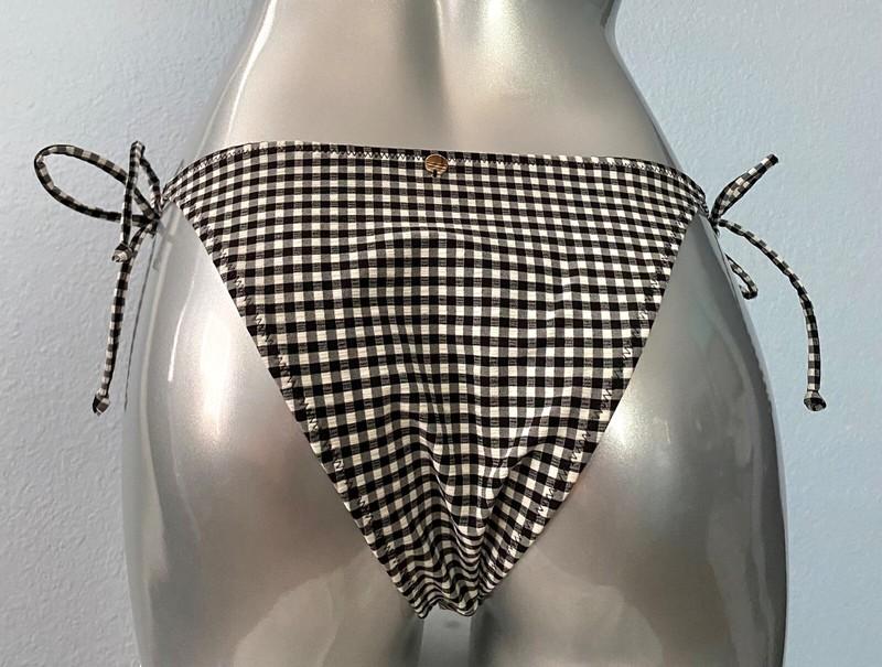 Victorias Secret Swim Bottom Nwt Black Gingham Swim Bikini String Side Tie