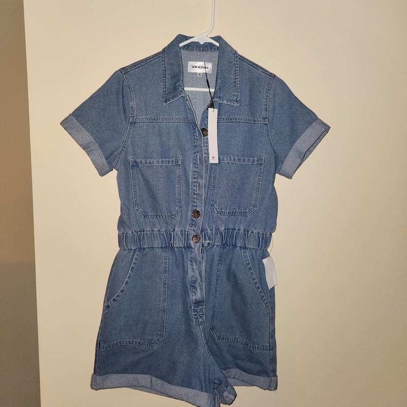 Vigoss Denim Romper Sz Lg