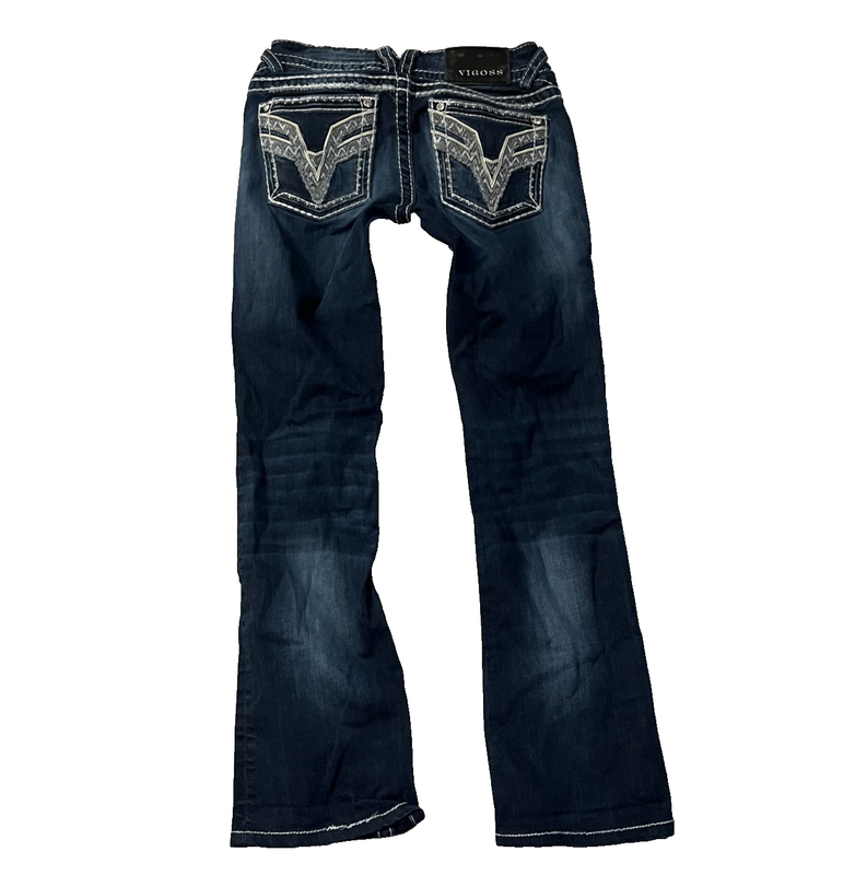 Vigoss Women's Chelsea Bootcut Jeans Denim Size 25/33 Stretch Distressed