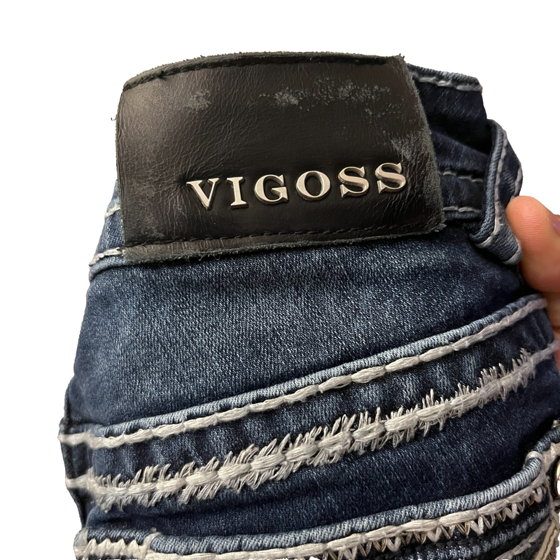 Vigoss Women's Chelsea Bootcut Jeans Denim Size 25/33 Stretch Distressed