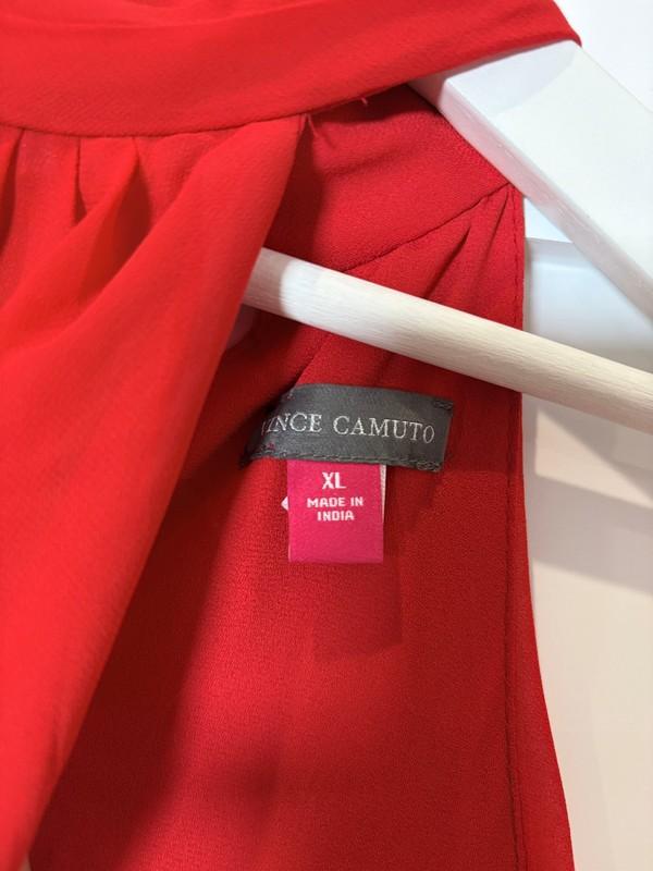 Vince Camuto Halter Tie-Back Wide-Leg Jumpsuit Women's XL Ultra Red Back Zip