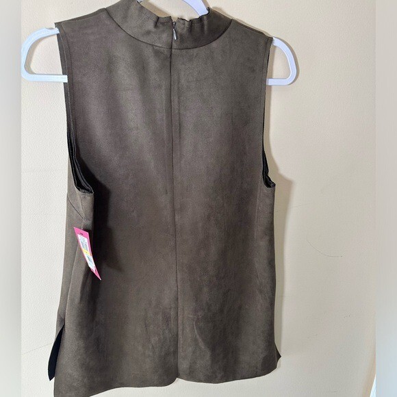 VINCE CAMUTO Jacket Set Brown Faux Suede And Shell Top Set Size 12 And M