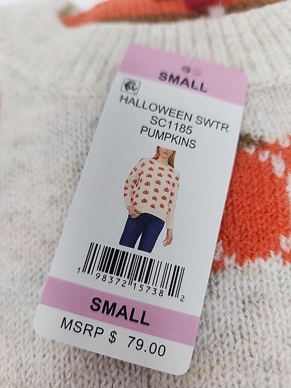 Vince Camuto Women's Sweater Pumpkin Halloween Size S Super Soft NWT