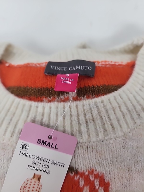 Vince Camuto Women's Sweater Pumpkin Halloween Size S Super Soft NWT