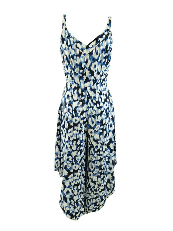 Vince Camuto Women's Tie Front Jumpsuit (XS White/Blue Multi)