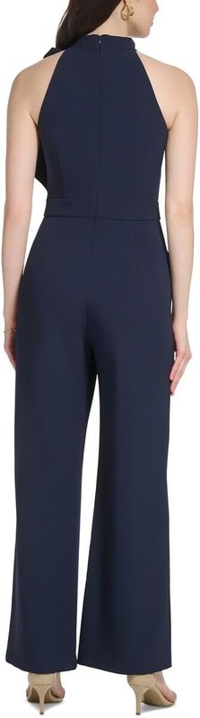 Vince Camuto Womens Petites Wide Legs Tie-Neck Jumpsuit 2P