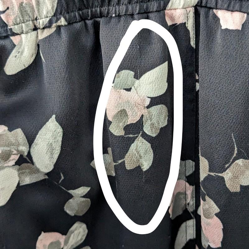 Vince Petals Waterfall Floral Wide Leg Cropped Jumpsuit Black Size XL