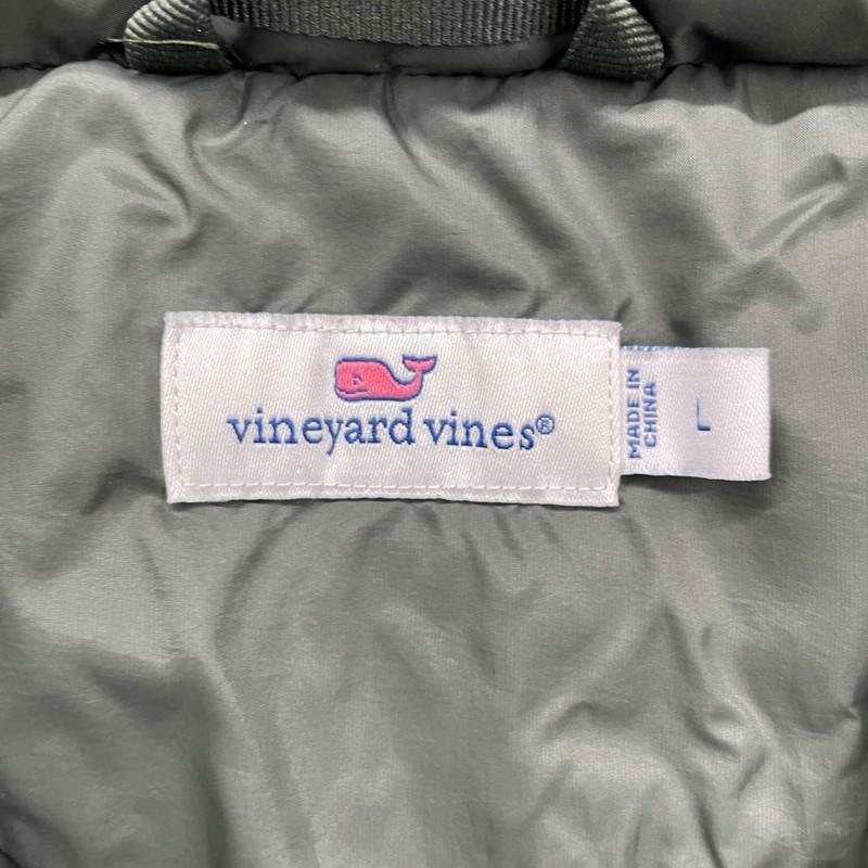 Vineyard Vines Olive Green Quilted Vest Women's L Lightweight Zip Up