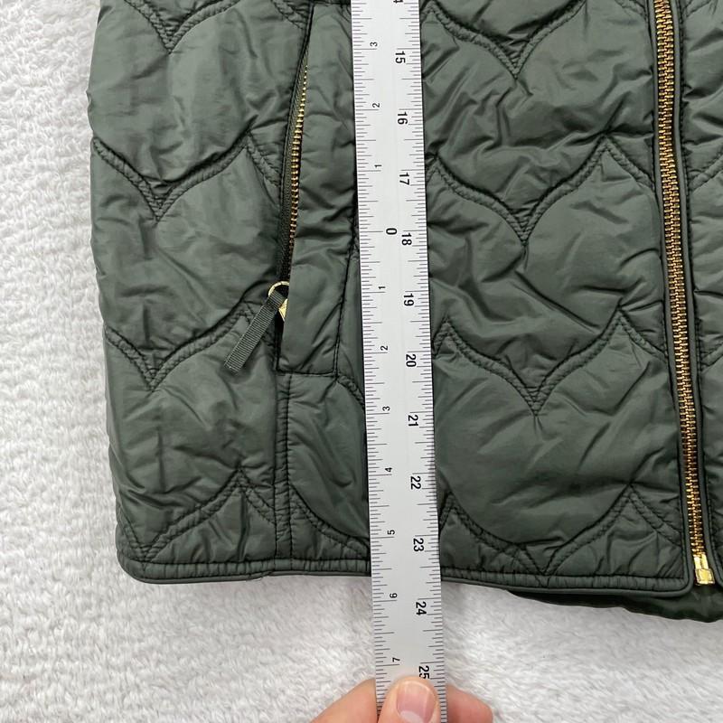 Vineyard Vines Olive Green Quilted Vest Women's L Lightweight Zip Up