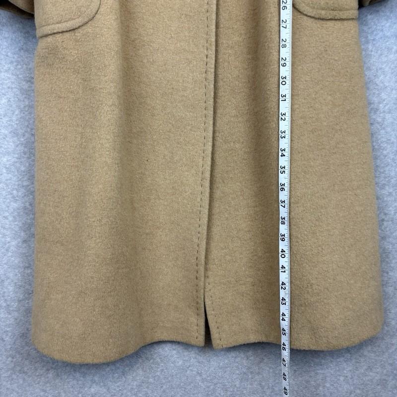 Vintage 100% Camel Hair Trench Coat Womens Tan Overcoat Double Breasted