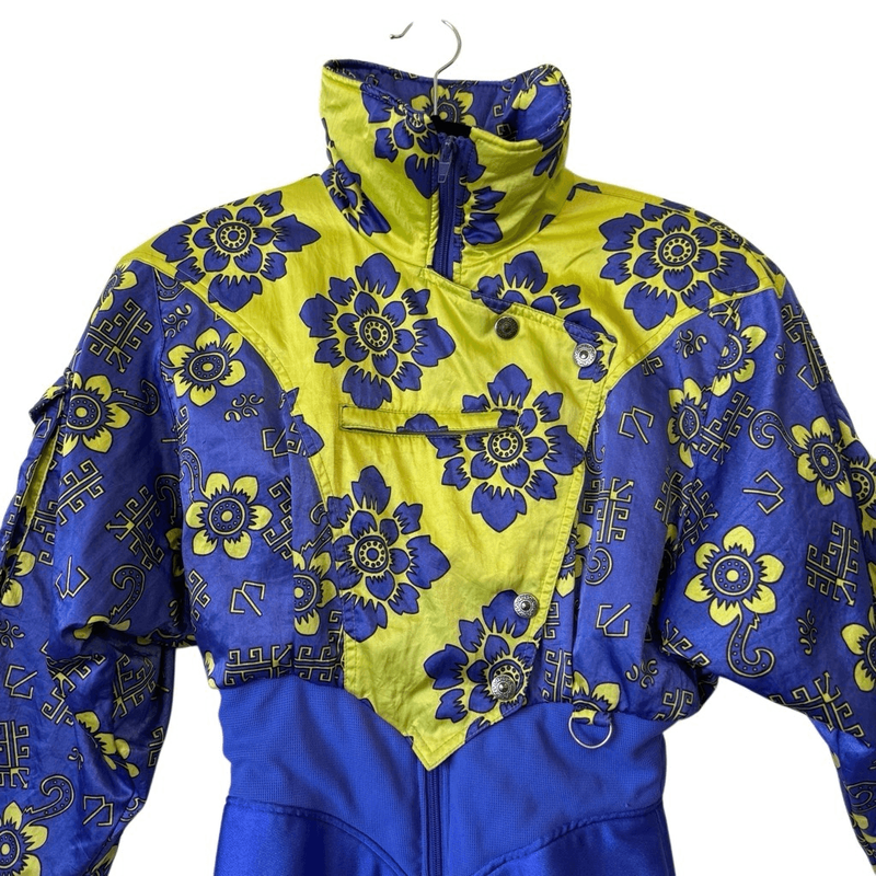 Vintage 80’s/90’s Nils Blue & Green Ski Suit W/Stirrup Pants Sz 8 Ski Outdoors