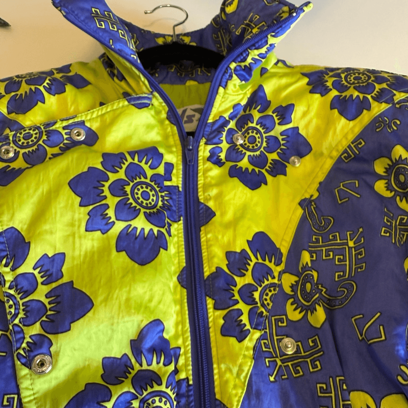 Vintage 80’s/90’s Nils Blue & Green Ski Suit W/Stirrup Pants Sz 8 Ski Outdoors