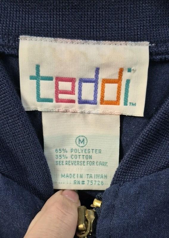 Vintage 80s 90s Teddi Woman's Medium Colorful Abstract Swirl Art Zip-Up Jacket