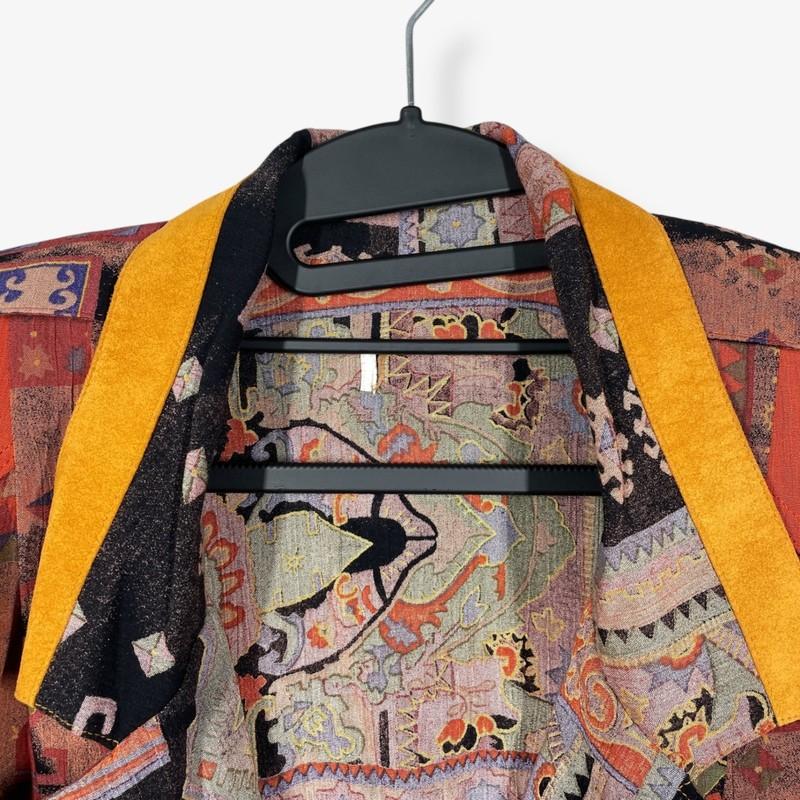 Vintage 80s Abstract Blazer Jacket Womens XL Colorful Retro Artsy Shoulder Pads