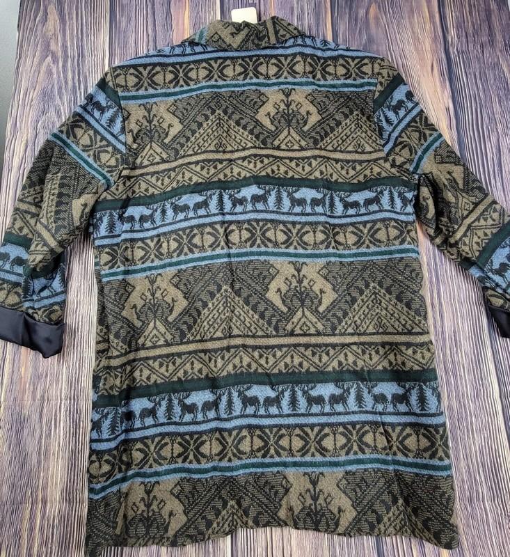 Vintage 80s Belinda Tapestry Blazer Jacket M Fair Isle Moose Western New NWT