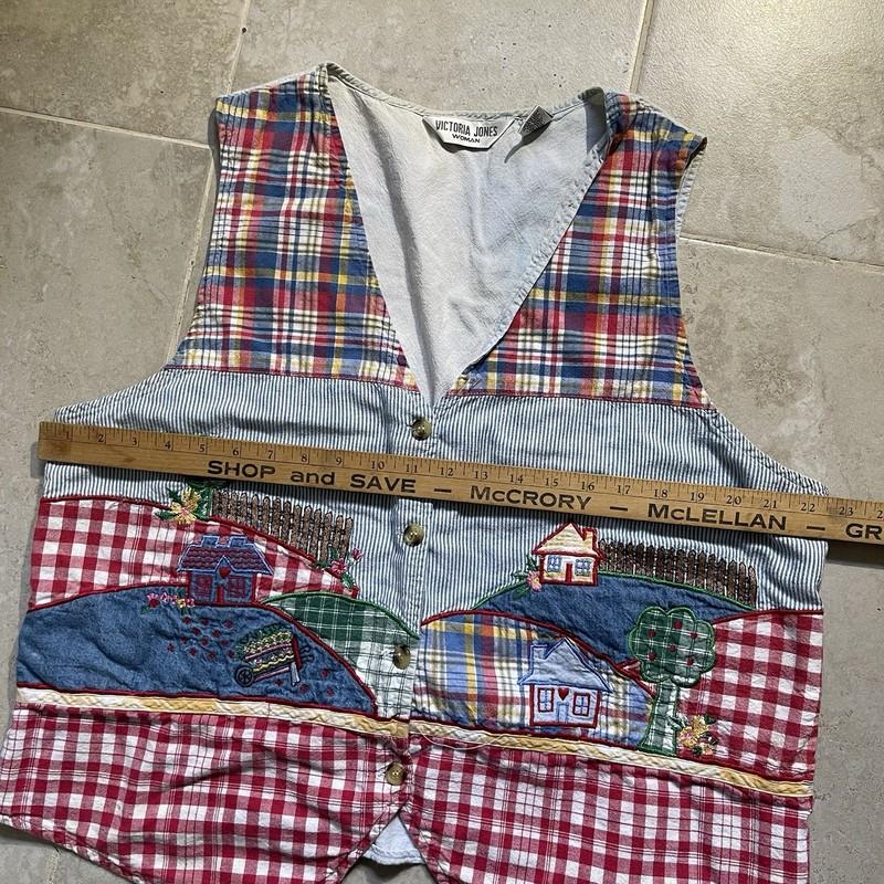 Vintage 90’s Victoria Jones Brand Cottage Core Denim Vest Women’s 18