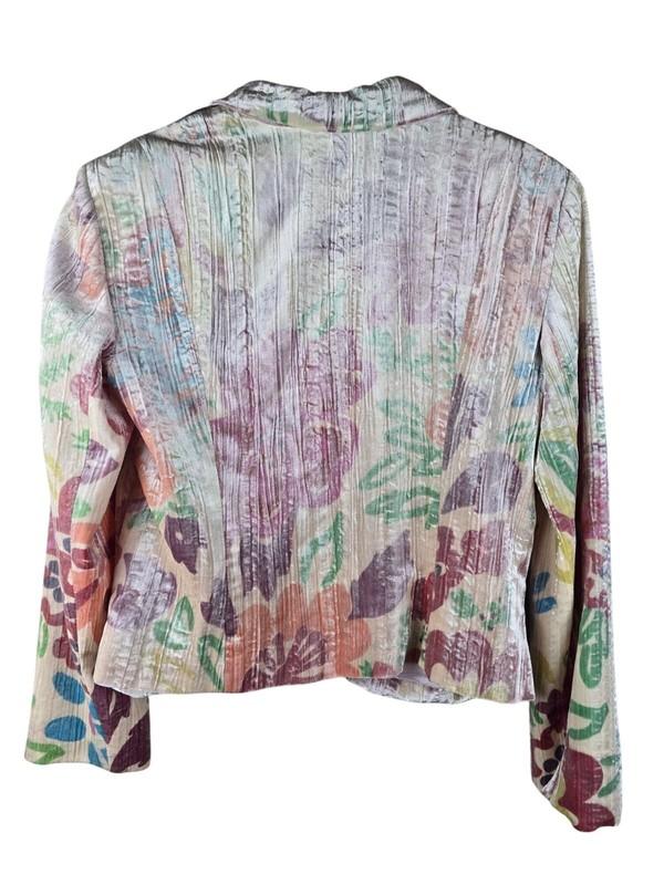 Vintage 90s Alberto Makali Pastel Crushed Velvet Blazer Multi 14
