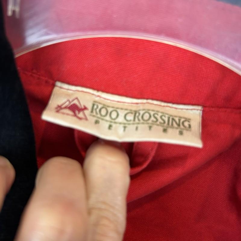 Vintage Barn Chore Coat Jacket Womens L Petite Red Canvas Corduroy Collar Read