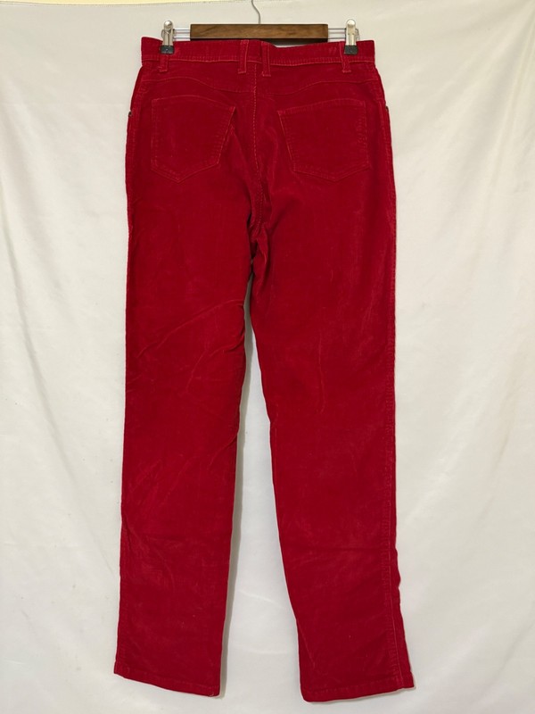 Vintage Bill Blass Stretch Womens 10 Red Corduroy Hi-Rise Jeans 30x27 Pants