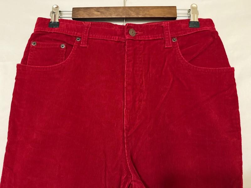 Vintage Bill Blass Stretch Womens 10 Red Corduroy Hi-Rise Jeans 30x27 Pants