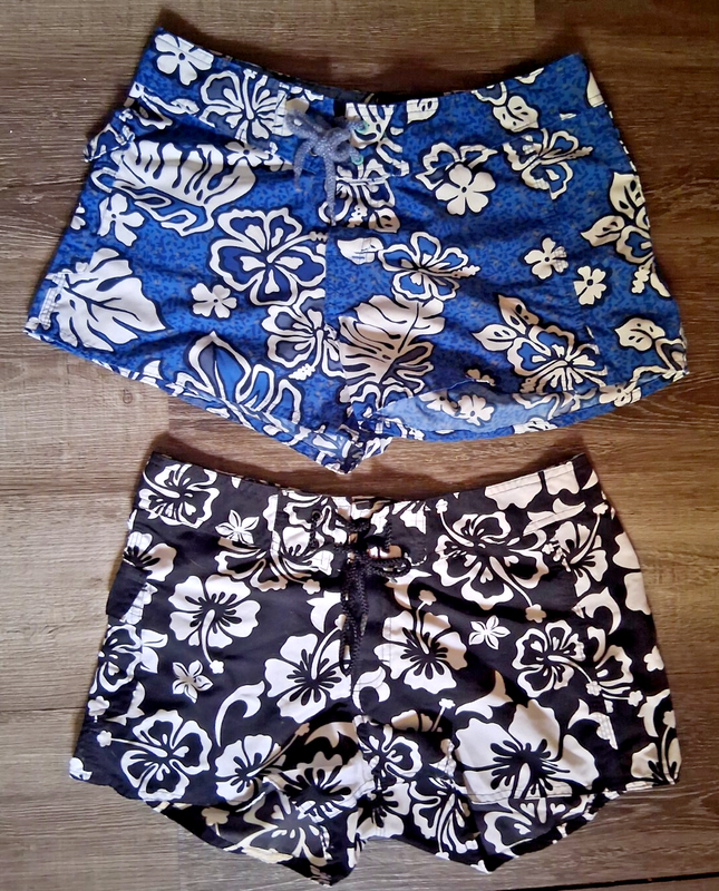 Vintage Board shorts Honolulu Hawaii Makis Small 30" waist Blue or Black Print