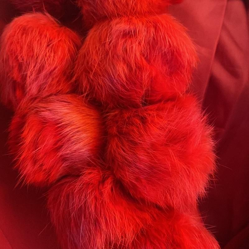 Vintage Harmony New York Red Jacket With Pom Pom Neckline Size 14