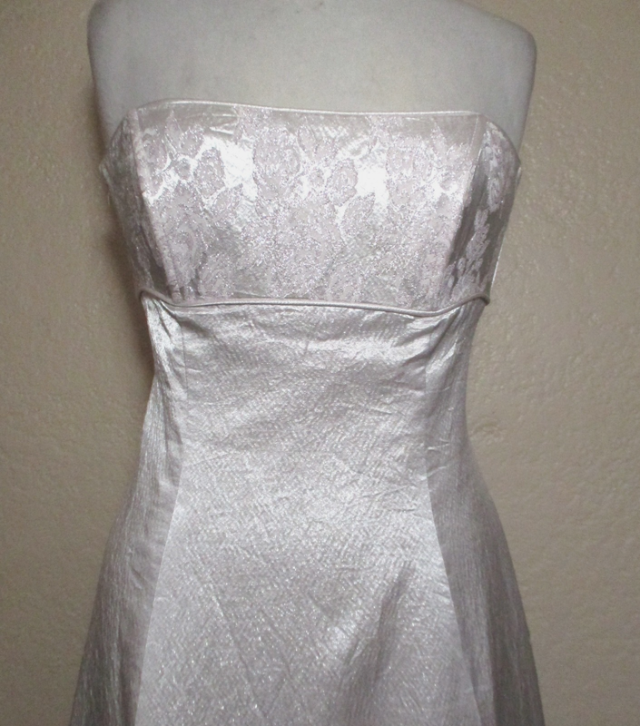 Vintage Jessica McClintock GUNNE SAX 2000 Pale Gold Strapless Gown XS Women