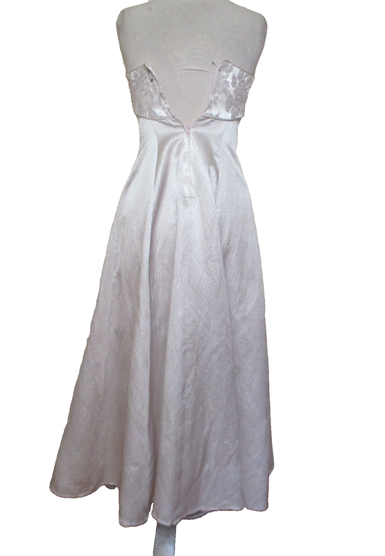 Vintage Jessica McClintock GUNNE SAX 2000 Pale Gold Strapless Gown XS Women