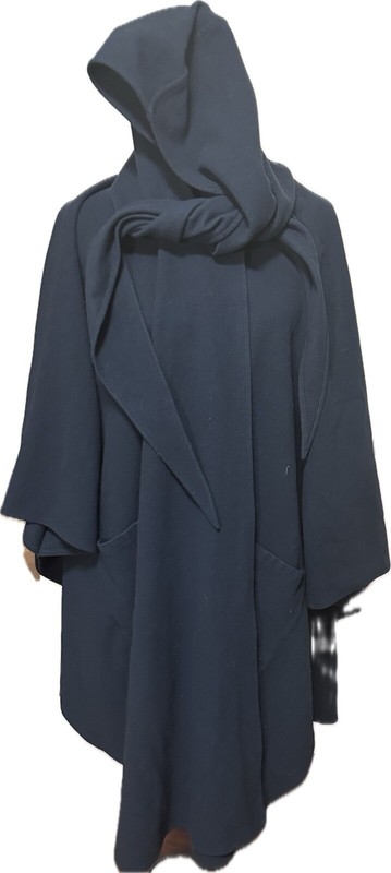 Vintage Jimmy Hourihan Ireland Cashmere Wool Hood Long Cape Scarf Coat Green M