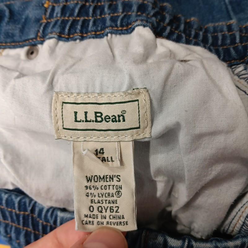 Vintage L.L. Bean Jeans Womens 14MT Blue Denim Stretch Classic Fit Straight Leg