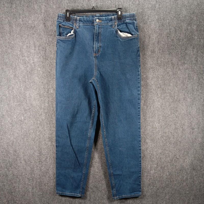 Vintage L.L. Bean Jeans Womens 14MT Blue Denim Stretch Classic Fit Straight Leg