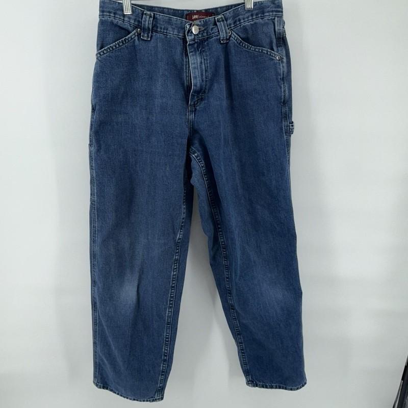 Vintage Lee Riveted Carpenter Jeans Womens 28” Waist Wide Leg USA 90s