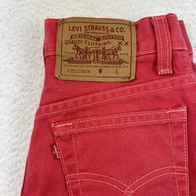 Vintage Levis Jeans Womens 3 High Rise Tapered Pink Made In USA 90s 17512-0878