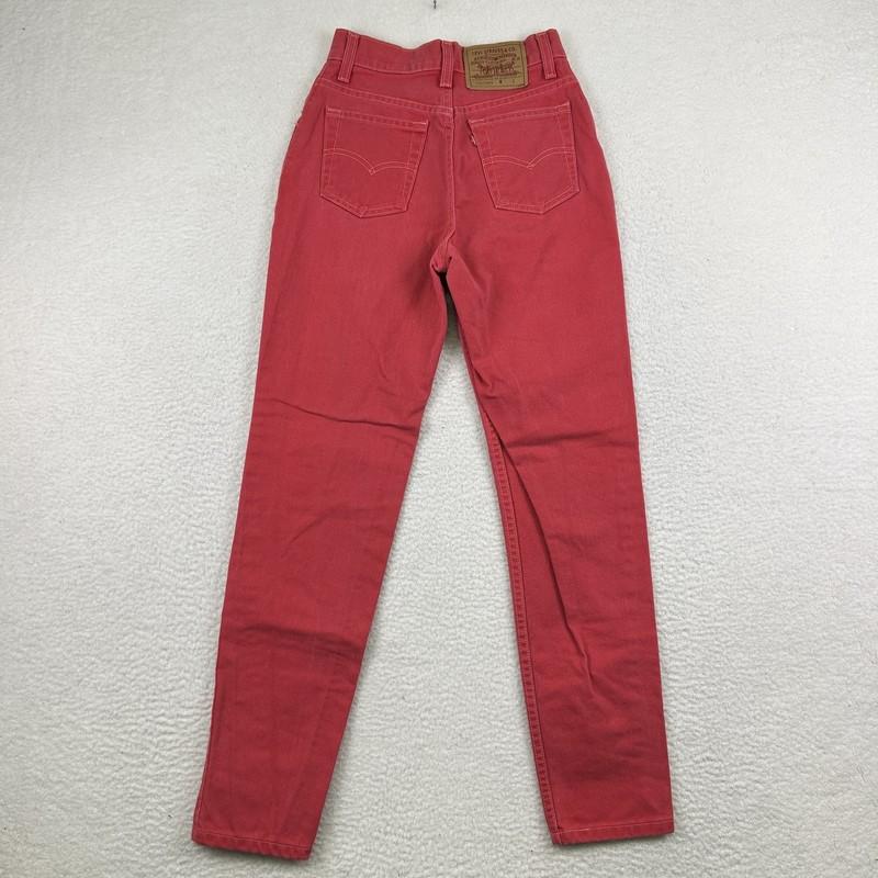 Vintage Levis Jeans Womens 3 High Rise Tapered Pink Made In USA 90s 17512-0878