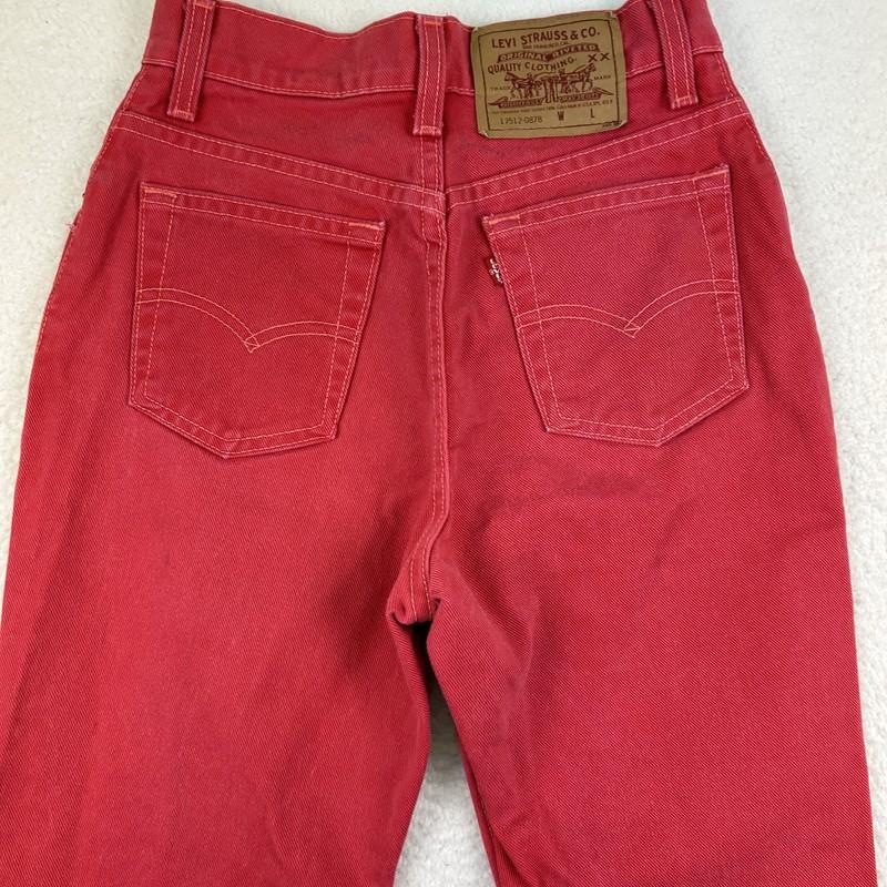 Vintage Levis Jeans Womens 3 High Rise Tapered Pink Made In USA 90s 17512-0878