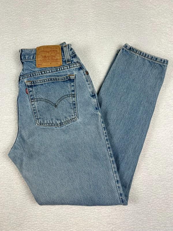 Vintage Levis Jeans Womens Sz 12 Reg Long 550 USA 90s Tapered High Rise Relaxed