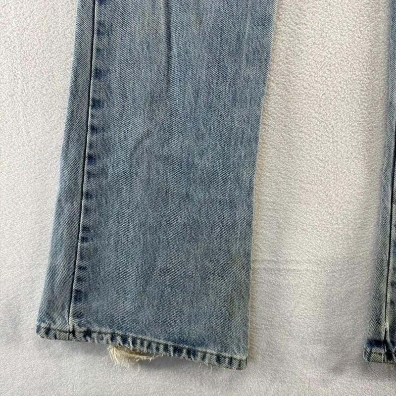 Vintage Liquid Jeans Women's 28x33 Blue Dragon Flared Bootcut Light Faded Y2k